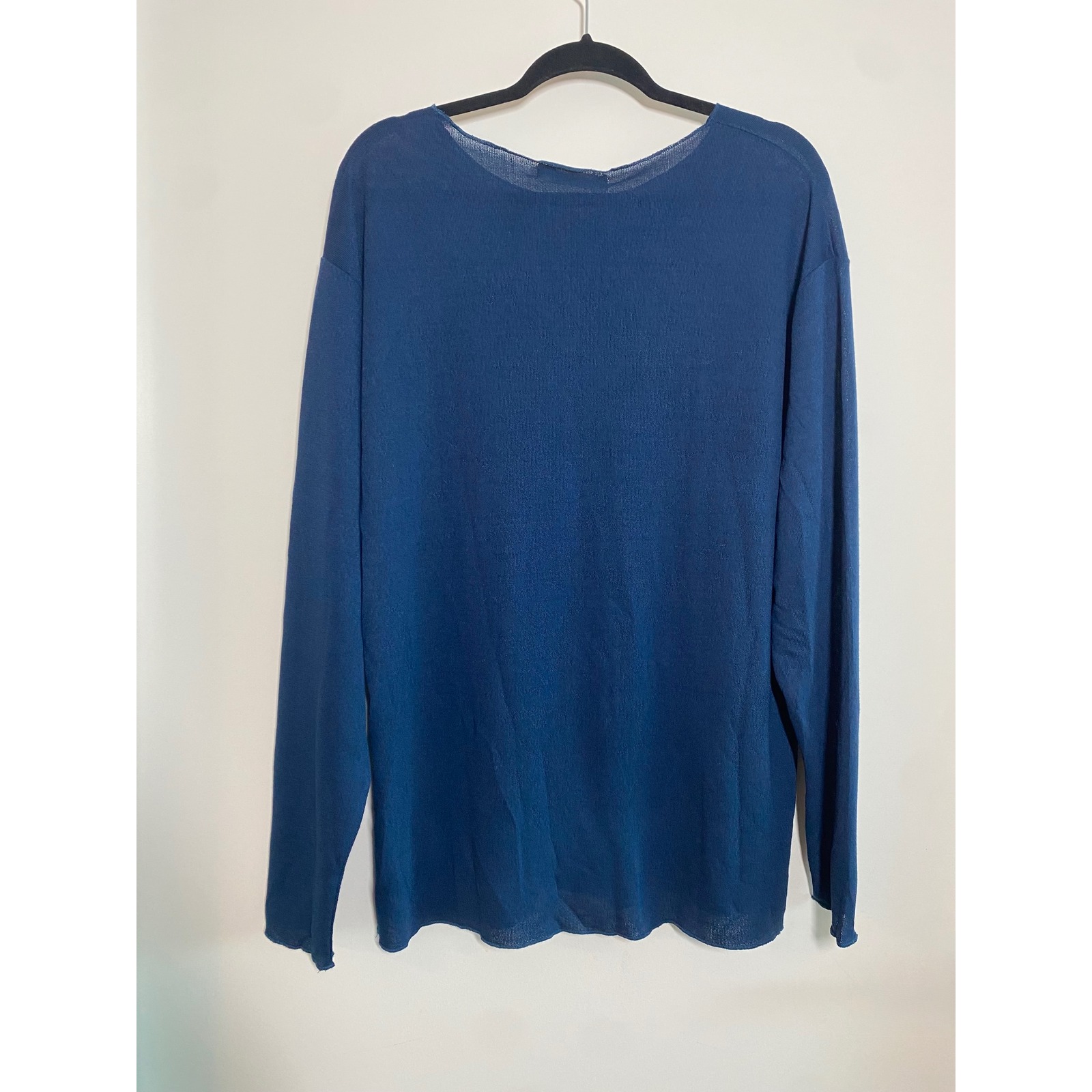 Realtakai Men Xl Blue Nwt Sheer Long Sleeve Lightweight Knit Top — image 3 of 7